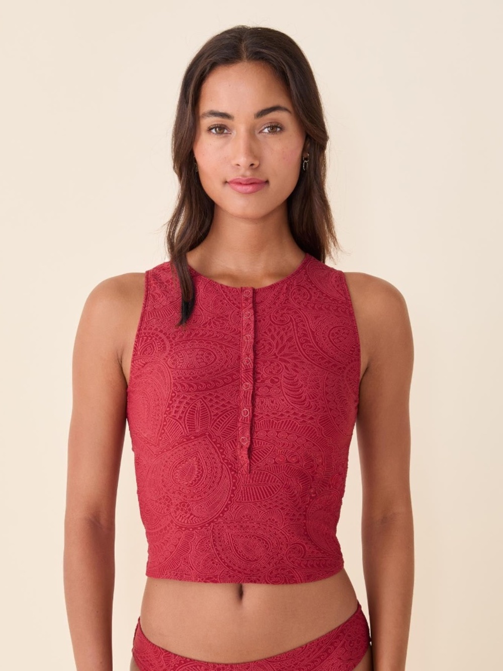 Andie The Malibu Tank Top - Paisley - Paprika Size XSPAPRIKA / XS